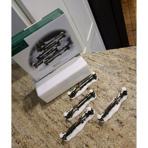 Dept 56 Village Accessories Holly Split Rail Fence (set of 4), #52722 w/ Box